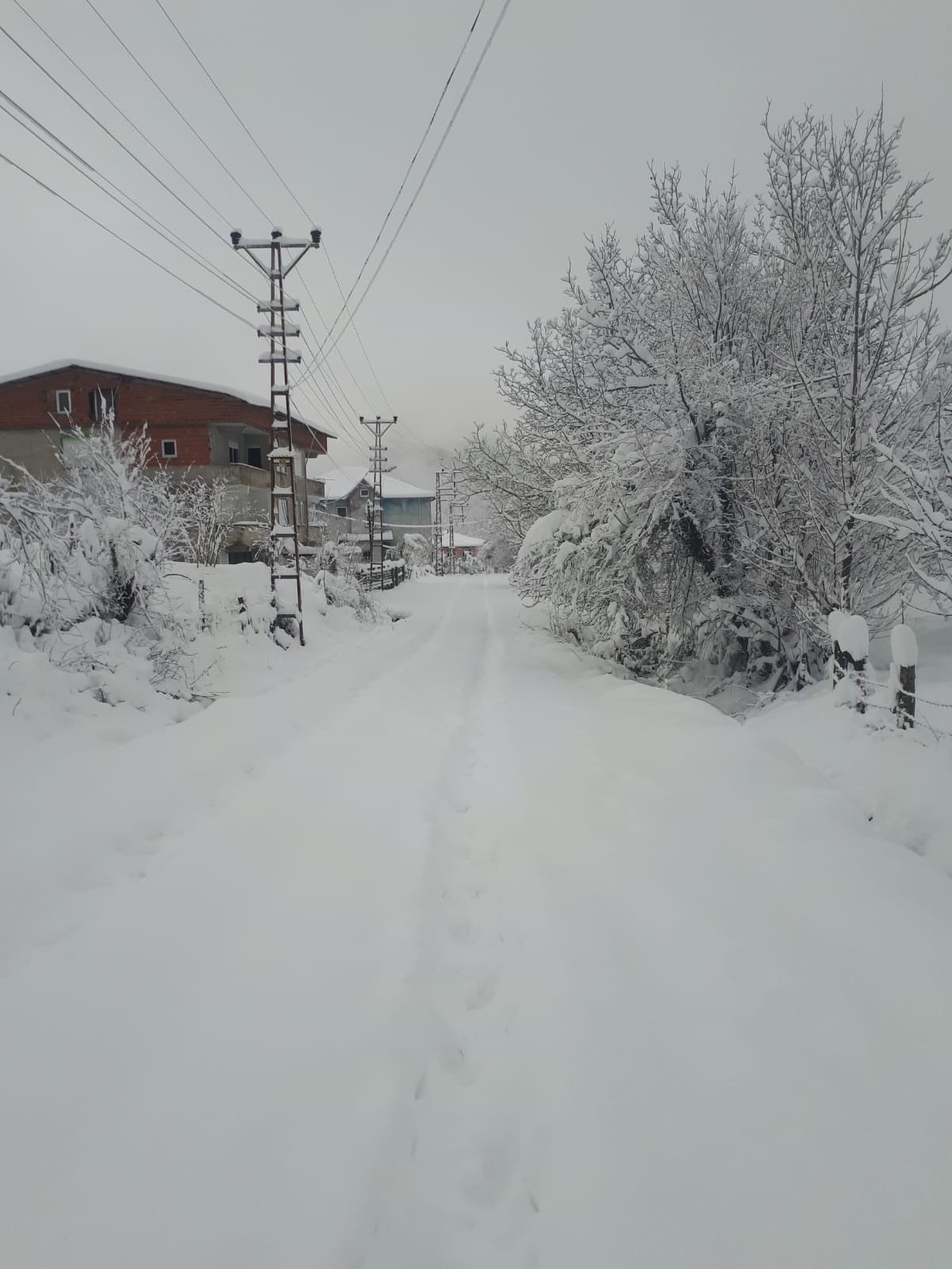 ZONGULDAK’IN BEYCUMA BELDESİNE BAĞLI KARAPINAR KÖYÜNDE KAR KALINLIĞI 35 SANTİMETREYE