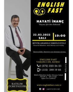 ÜNLÜ SUNUCU, DÜŞÜNÜR VE ŞAİR HAYATİ İNANÇ, ENGLİSH FAST YABANCI