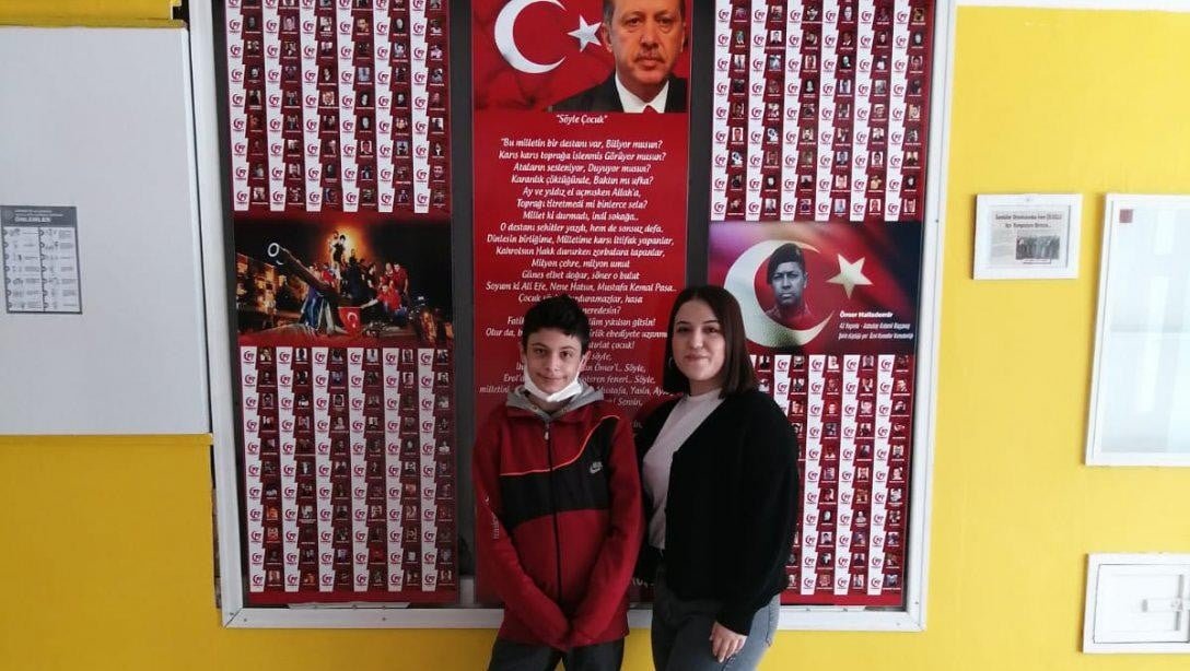 ZONGULDAK'IN ÇAYCUMA İLÇESİNE BAĞLI SANDALLAR ORTAOKULU ÖĞRENCİSİ ÇANAKKALE SAVAŞLARININ 107.YIL