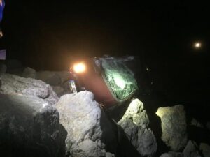 ZONGULDAK’IN KİLİMLİ İLÇESİNDE TEOMAN DURALI TÜNELLERİ MEVKİİNDE KONTROLDEN ÇIKAN OTOMOBİL