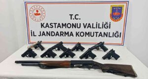 ŞAHISLARA AİT AV TÜFEĞİ VE TABANCALARA EL KONULDU.