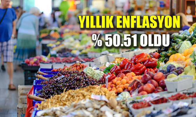 Tüketici fiyat endeksi Mart ayında yıllık yüzde 50,51, aylık yüzde
