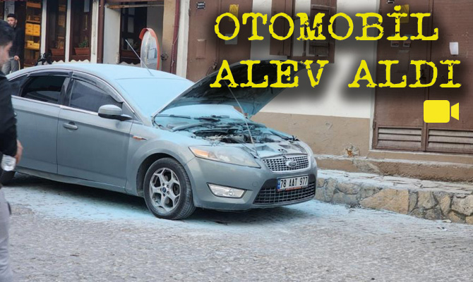 Karabük’ün Safranbolu ilçesinde seyir halinde olan otomobil, yakıt kaçağı nedeniyle