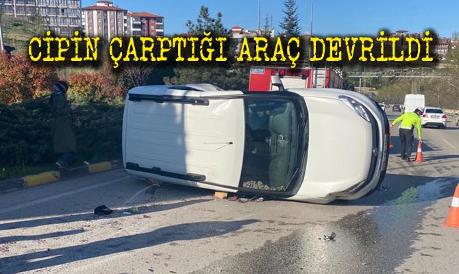 Karabük’te cipin çarptığı hafif ticari aracın devrilmesi sonucu 2 kişi