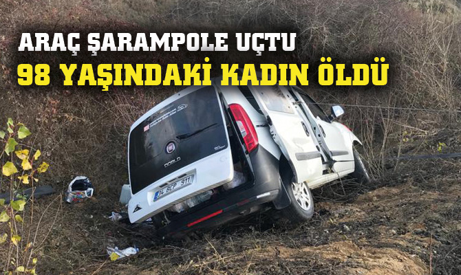 Karabük'ün Safranbolu ilçesinde sürücüsünün kontrolünden çıkan hafif ticari aracın şarampole