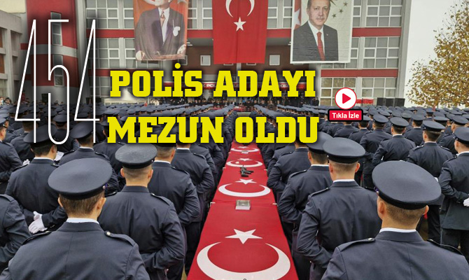 Karabük’te Polis Meslek Eğitim Merkezi’nde (POMEM) eğitimleri tamamlayan 454 öğrenci
