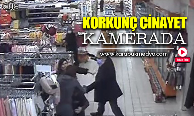 Kocaeli'nin Derince ilçesinde süpermarkette alışveriş yapan evli çiftin silahlı saldırıya uğradığı anlar