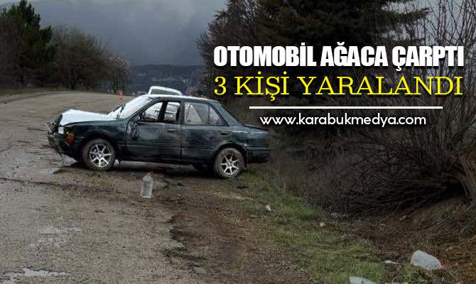 Karabük’te otomobilin ağaca çarpması sonucu 3 kişi yaralandı.