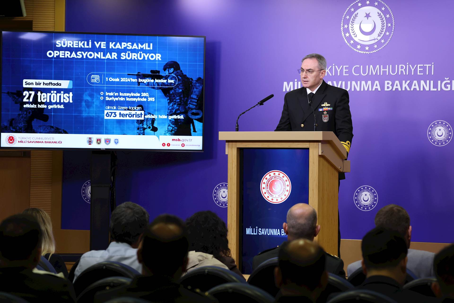 Milli Savunma Bakanlığı, son bir haftada 27 teröristin etkisiz hale