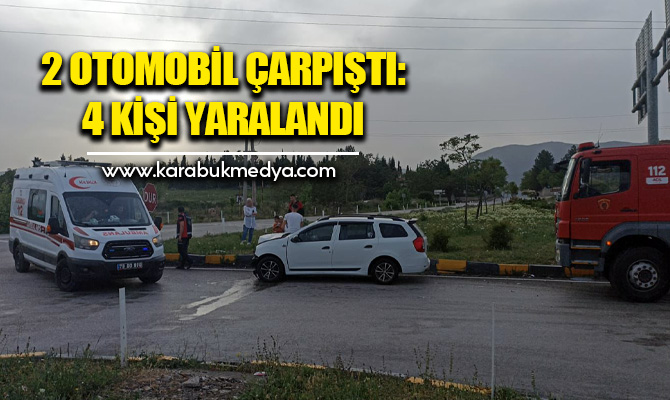 Safranbolu’da iki otomobilin çarpışması sonucu 4 kişi yaralandı.