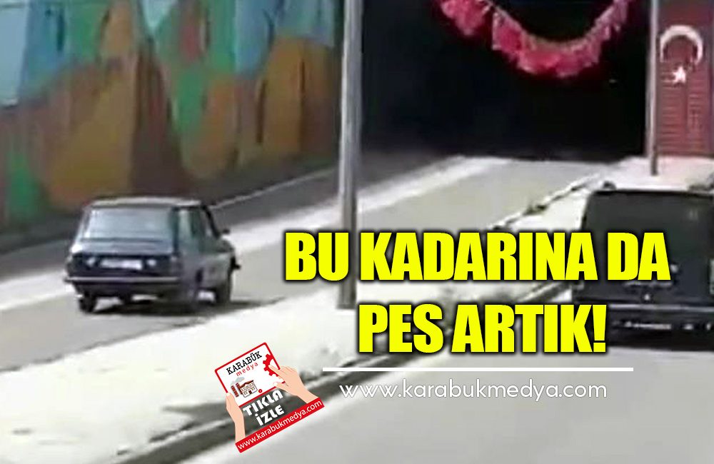 Karabük'te ters istikamette seyir halinde olan otomobil cep telefonu kamerası