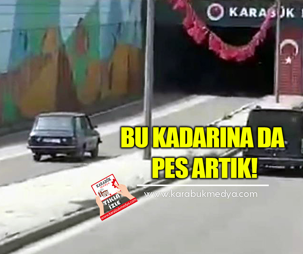 Karabük'te ters istikamette seyir halinde olan otomobil cep telefonu kamerası