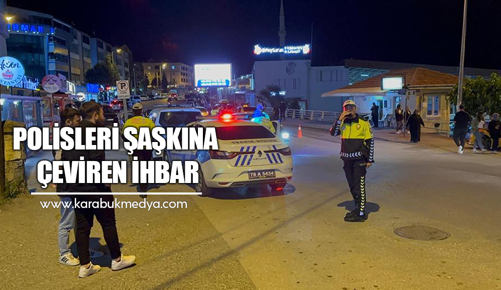 Karabük'te kaza ihbarına giden polisler, 'Trafik Haftası' dolayısıyla meşale, pasta