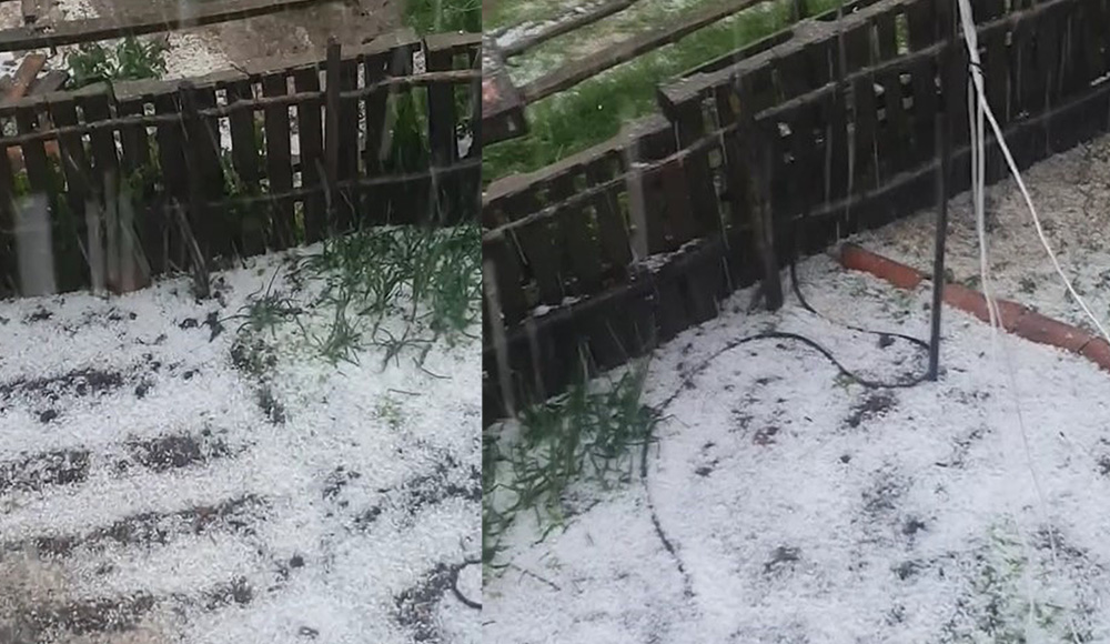 Sağanak yağış ile birlikte dolu yağışı etkili oldu. Dolu yağışı