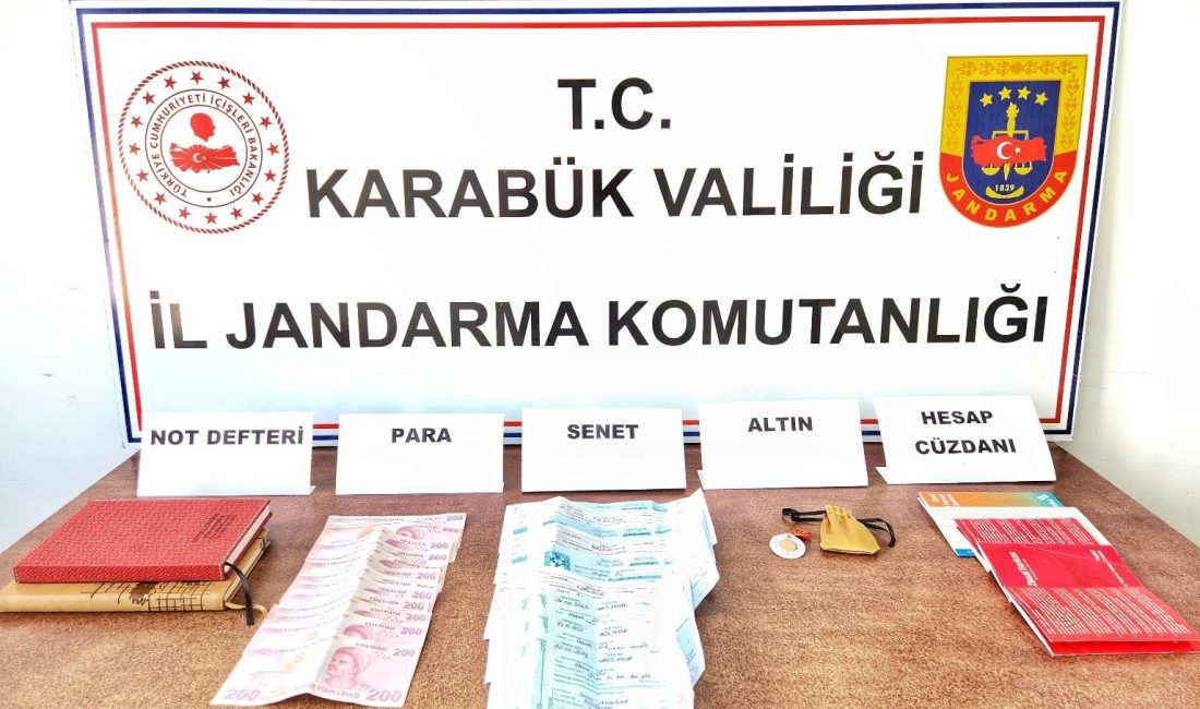 Karabük'te jandarma ekiplerinin düzenlediği operasyonda tefecilik yaptığı tespit edilen 1
