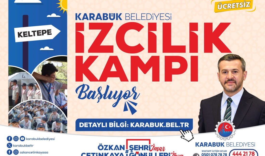 Karabük’te öğrencilere izcilik kampı Karabük Belediyesi tarafından 11-15 yaş aralığındaki kız ve erkek öğrencilere