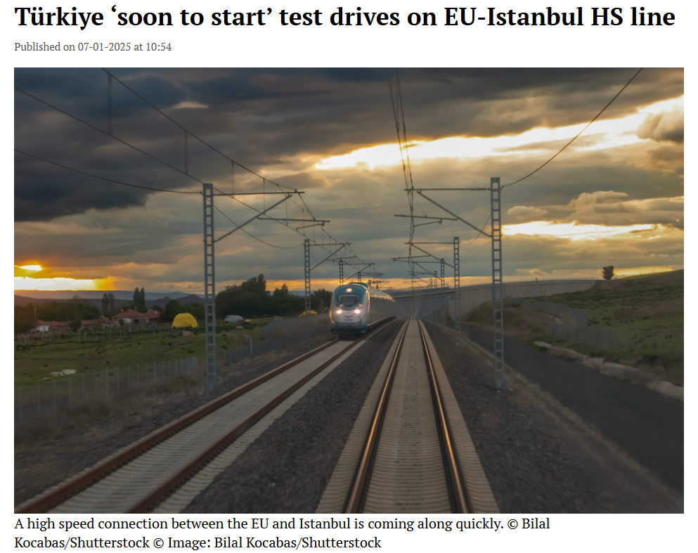 Türkiye, Avrupa Birliği (AB) sınırı ile İstanbul arasında doğrudan yüksek