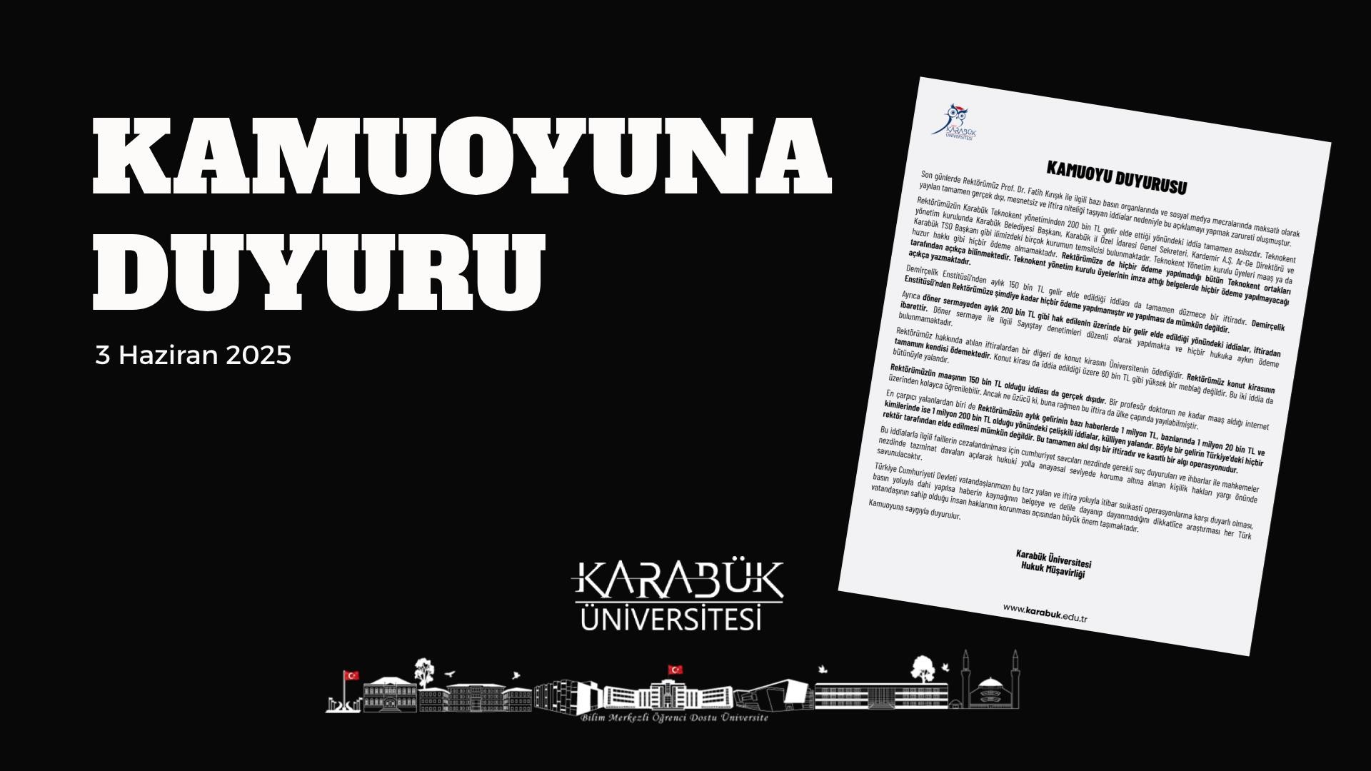 KARABÜK ÜNİVERSİTESİ, REKTÖR PROF. DR. FATİH KIRIŞIK HAKKINDA SON GÜNLERDE