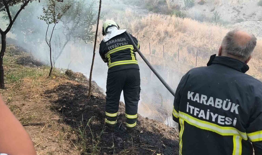 KARABÜK’TE OTLUK ALANDA ÇIKAN ÖRTÜ YANGINI BÜYÜMEDEN SÖNDÜRÜLDÜ.