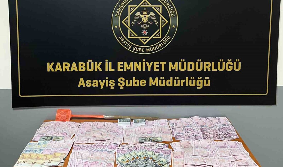 KARABÜK'TE BİR ADRESE DÜZENLENEN OPERASYONDA KUMAR OYNADIĞI BELİRLENEN 19 KİŞİYE