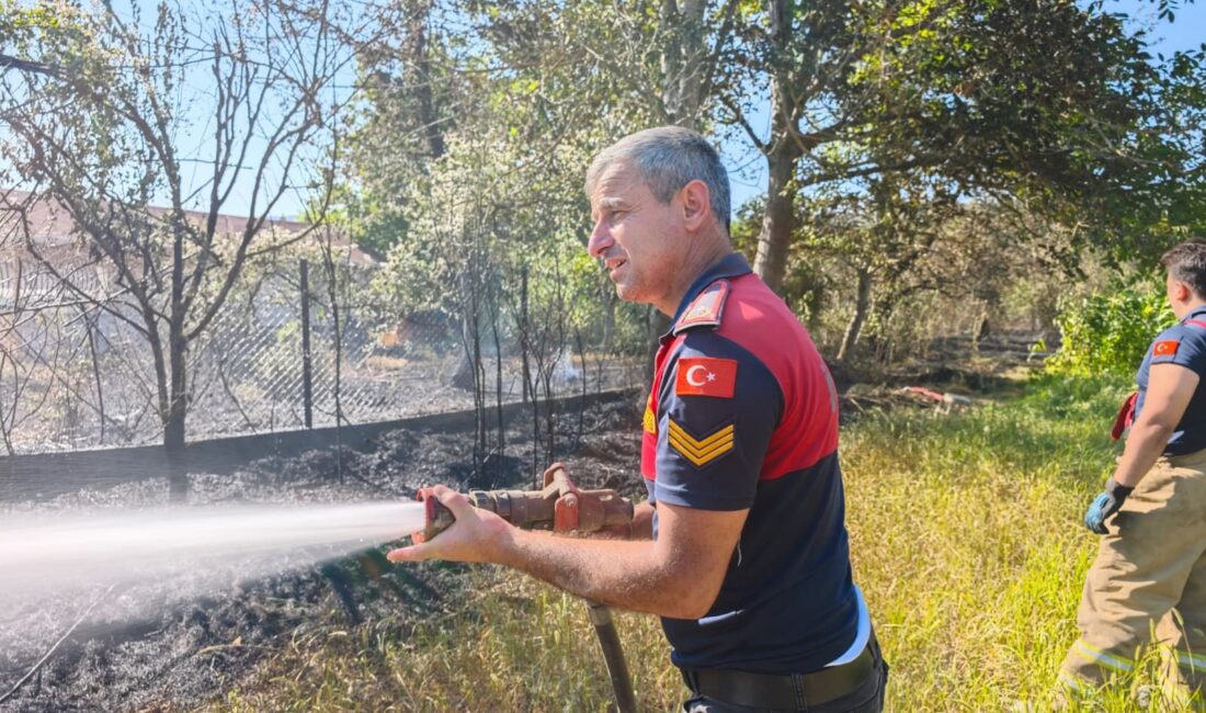 SAFRANBOLU İLÇESİNE BAĞLI SARIAHMETLİ KÖYÜNDE ÇIKAN BARAKA VE OT YANGINI,