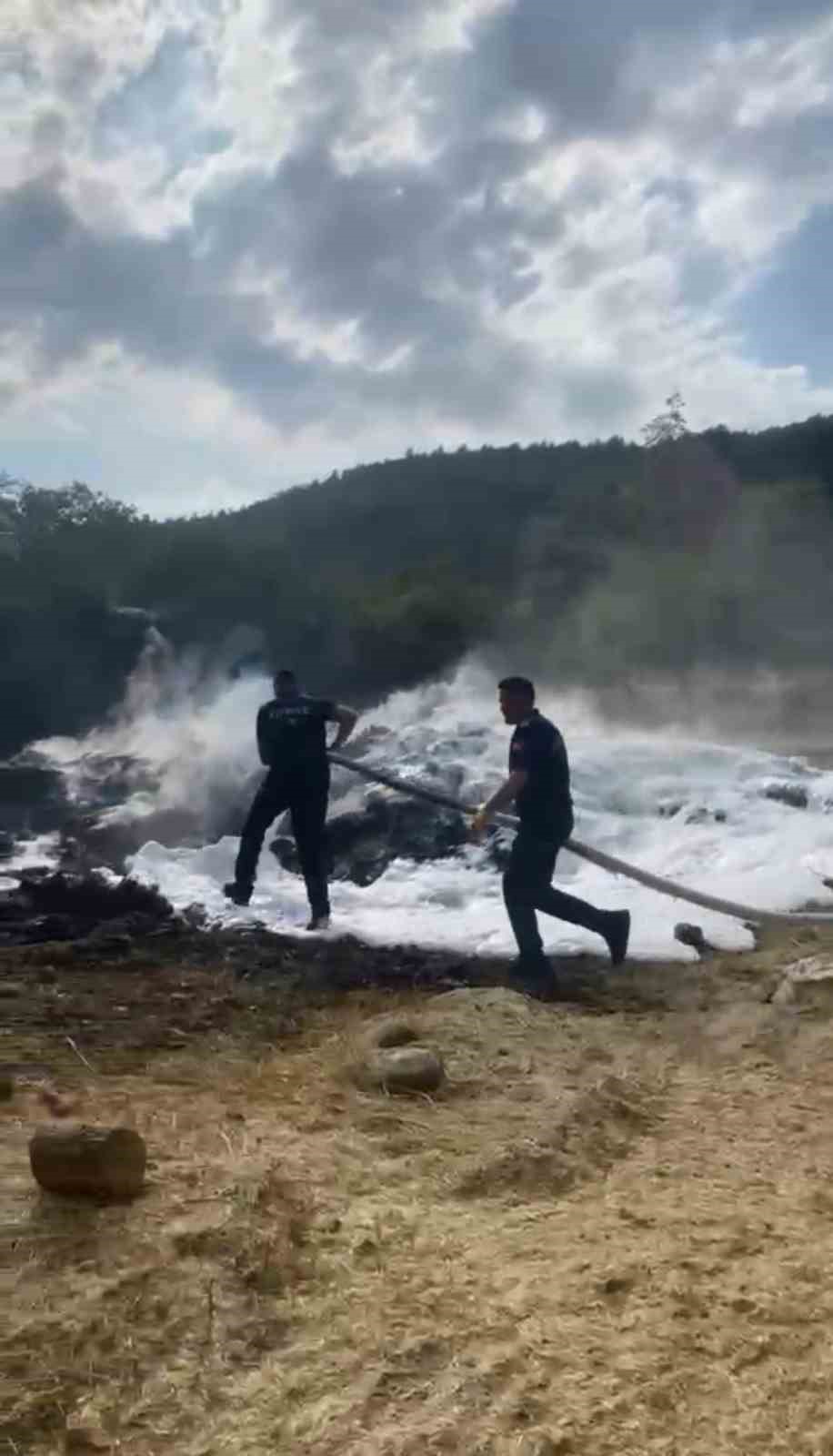 KARABÜK’ÜN ESKİPAZAR İLÇESİNDE ÇIKAN ANIZ YANGININDA 3 DÖNÜM ARAZİ ZARAR