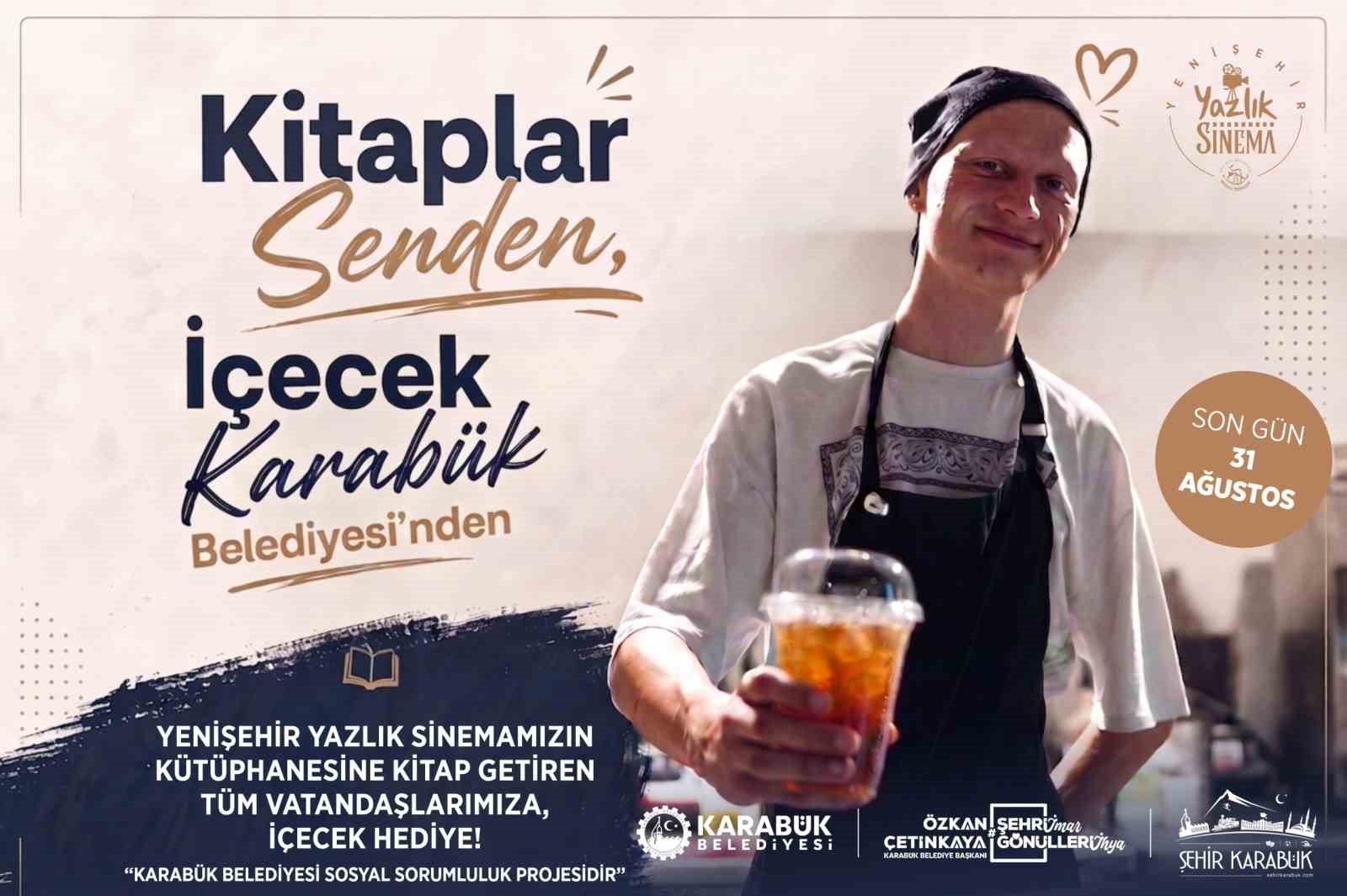 Karabük Belediyesi tarafından "Kitaplar Senden, İçecek Karabük Belediyesinden" çağrısıyla proje